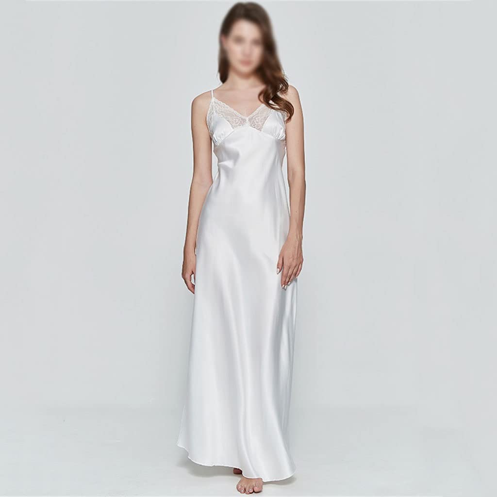 Sexy Women's Long Nightgown - Soft Artificial Silk Sleepwear for Deep Sleep - Elegant Night Dress & Nightie (Color: Black, Size: Small) - Perfect for Relaxing at Home, Romantic Evenings & Comfortable Sleep