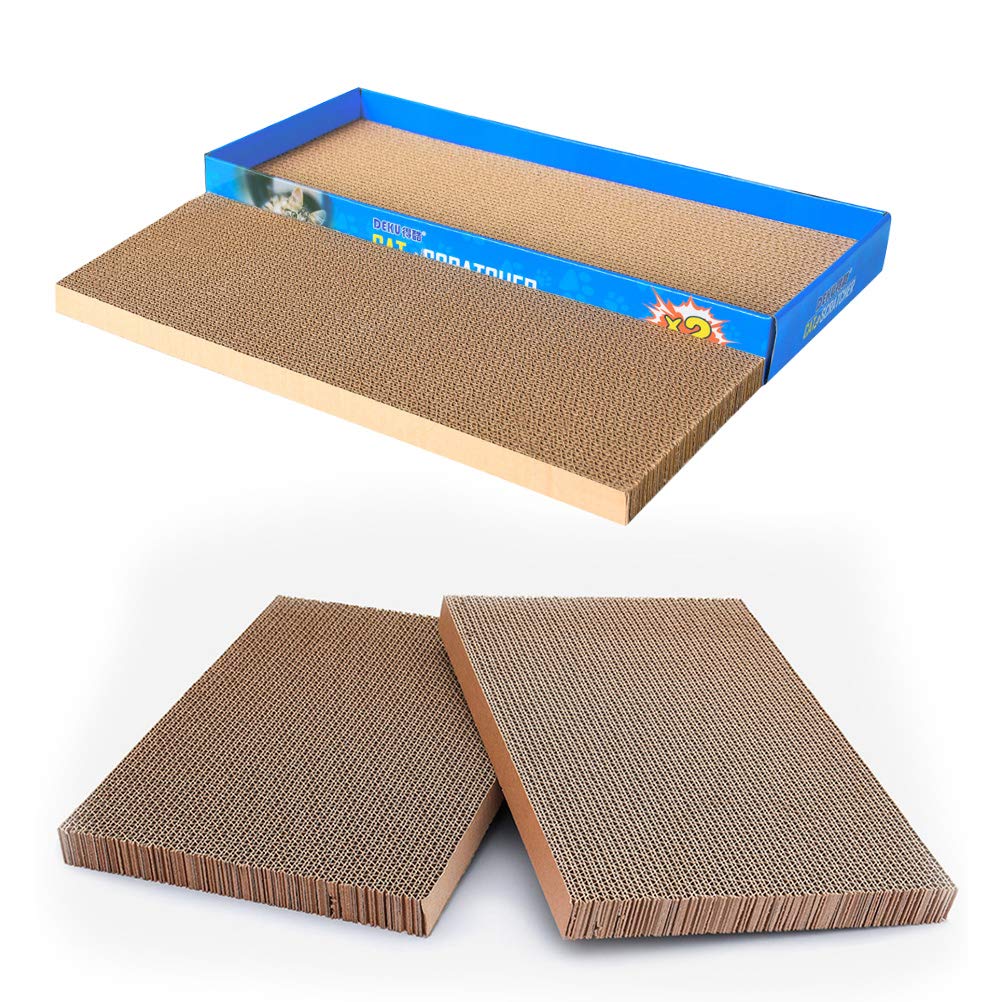 TEHAUX 2-Pack Cat Toys - Interactive Corrugated Paper Cat Catch Plates for Indoor Play, Exercise & Hunting Simulation - Fun Flat Scratching Pads for Kittens & Adult Cats