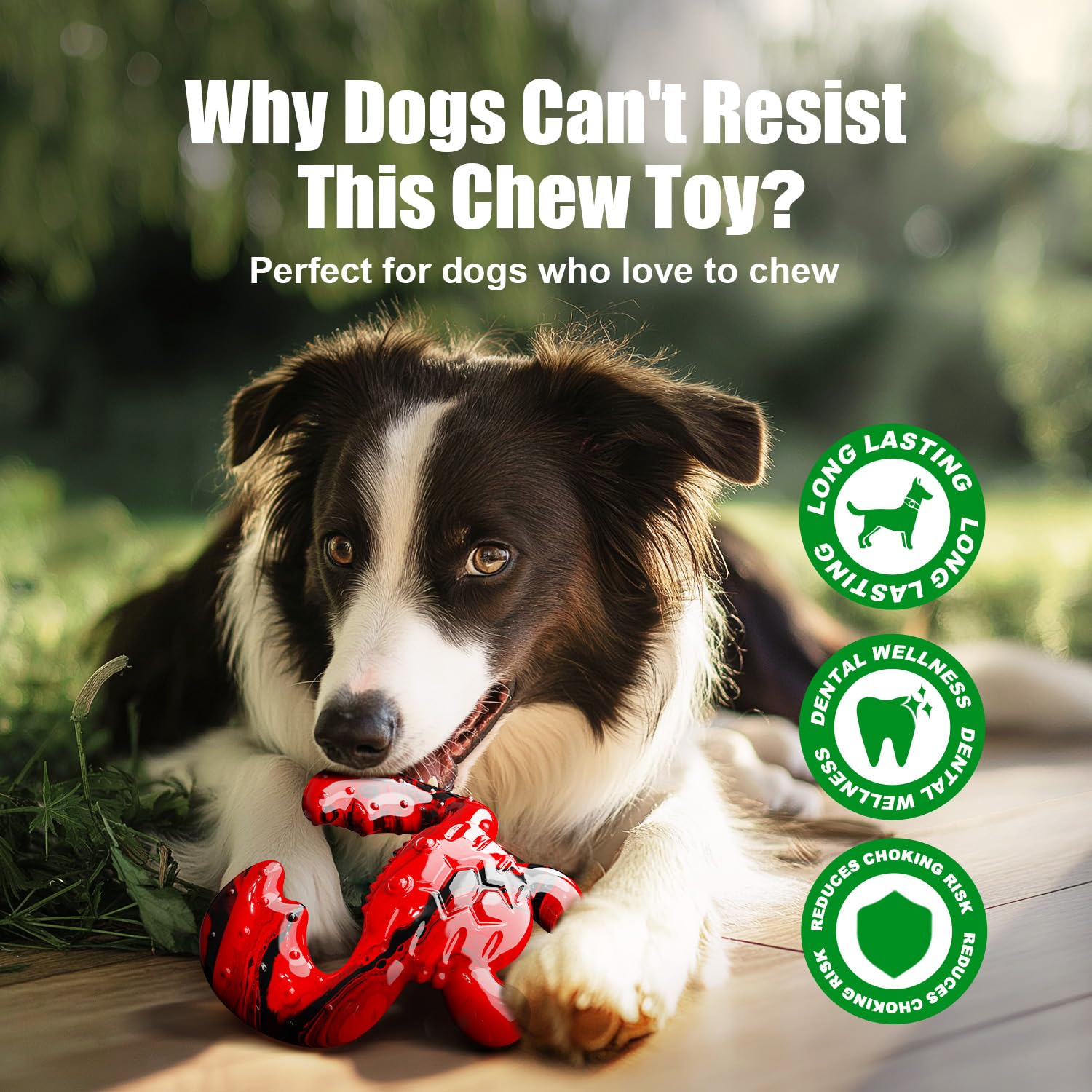 Durable Nylon Dog Chew Toys for Aggressive Chewers - Bacon Flavor Tough Chew Toys for Medium & Large Dogs - Long-Lasting Pet Dental Toys for Powerful Jaws - Perfect for Playtime, Training & Anxiety Relief