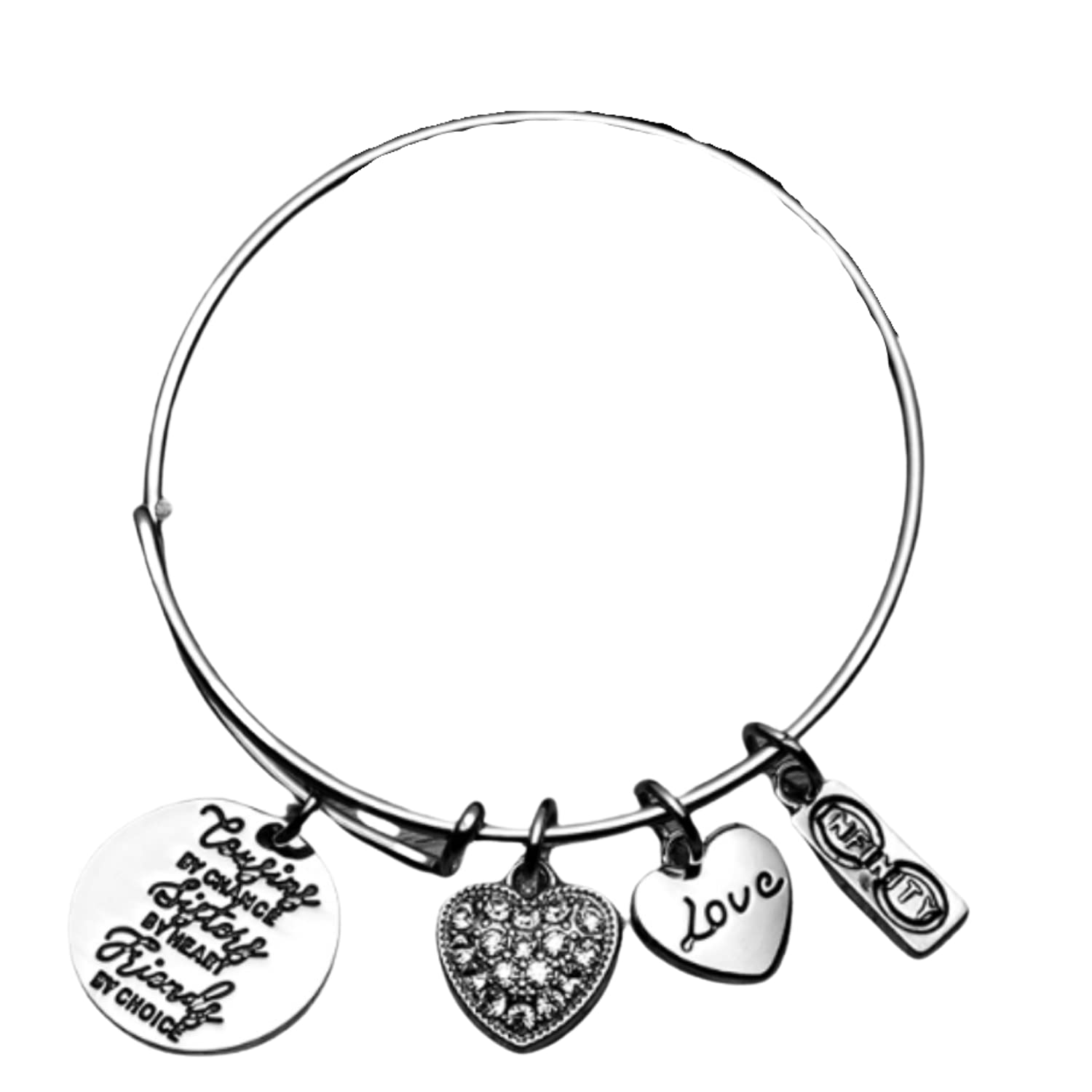 Infinity Collection - Sterling Silver Cousin Bangle Bracelet for Women | Thoughtful Birthday Gift for Cousins | Perfect for Family Reunions & Special Occasions