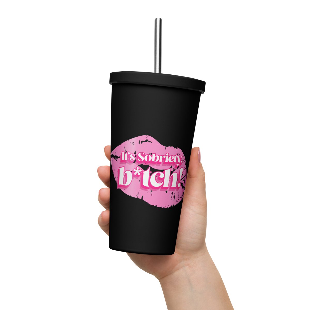 Sobriety Sass Insulated Tumbler - 20oz Stainless Steel Travel Mug with Lid & Straw - Perfect for Hot/Cold Drinks - Motivational Recovery Gift for Sober Living, AA Meetings & Daily Inspiration