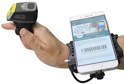 2D Wireless Bluetooth Barcode Scanner - Wearable Mini Ring Scanner with 550mAh Replaceable Battery, IP65 Waterproof, Compatible with Android/iOS (EF02/FS02) - Perfect for Retail, Warehouse, and Inventory Management
