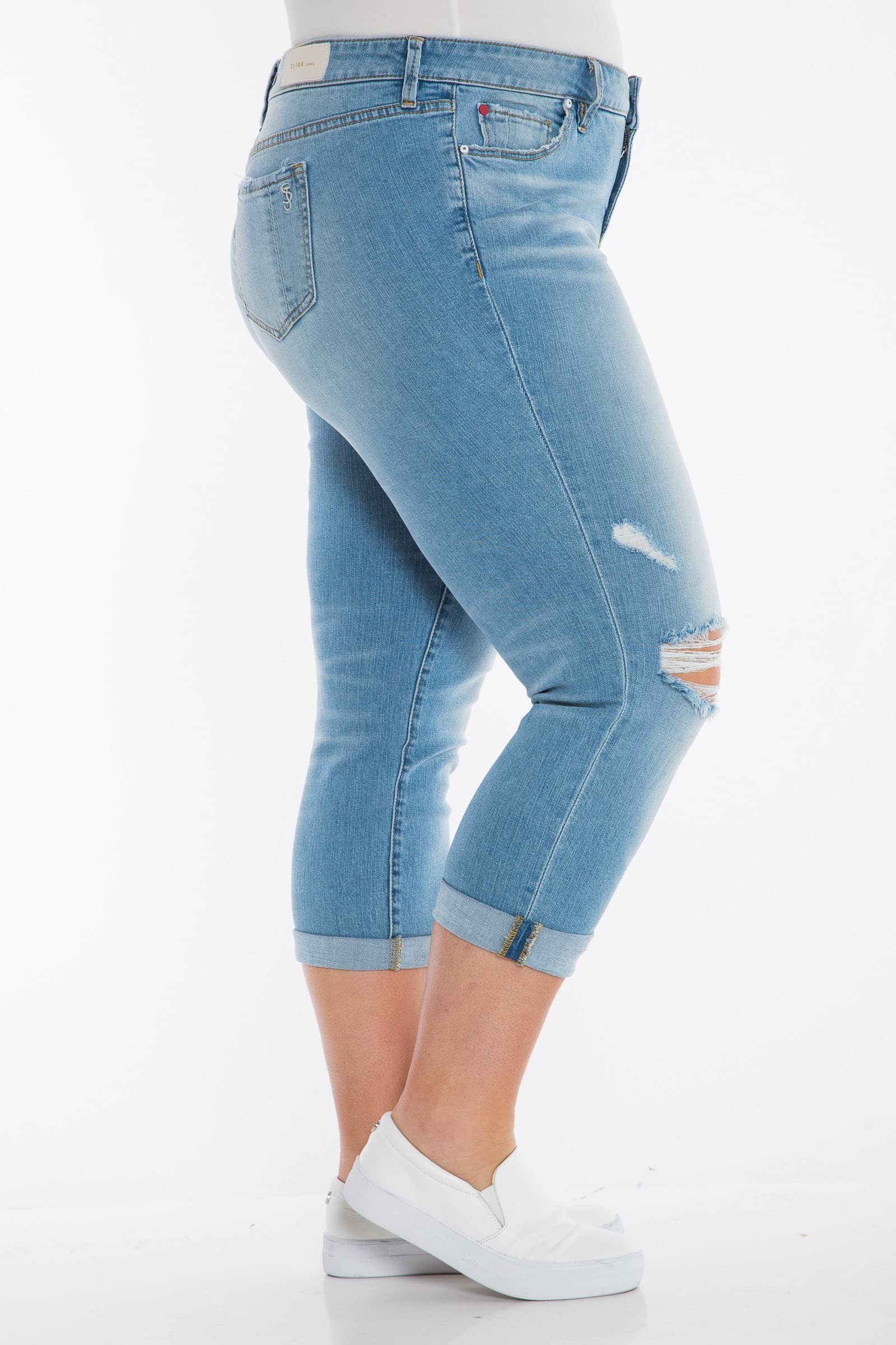 Premium Women's Plus Size Stretch Mid Rise Boyfriend Jeans - Comfortable & Stylish Indigo Denim for Casual Wear & Everyday Outfits