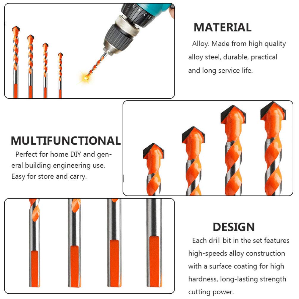 5pcs Overlord Alloy Triangle Spiral Drill Bits - High-Speed Steel Rotary Hole Opener for Electric Drills - Perfect for Wood, Metal & Plastic DIY Projects