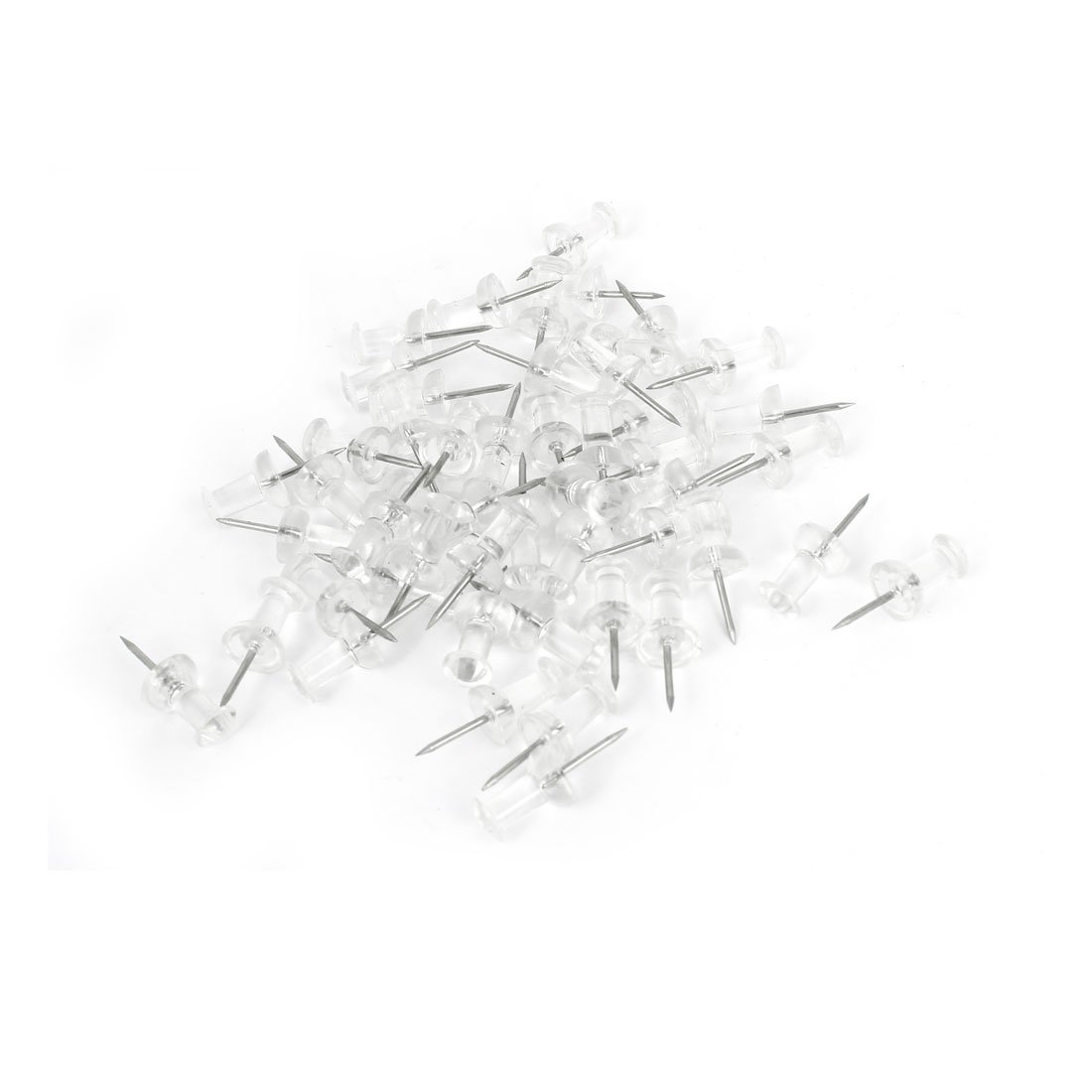 uxcell 24-Piece Clear Plastic Map Label Push Pins/Thumbtacks with Storage Box - Perfect for Office, School, Bulletin Boards & Travel Planning