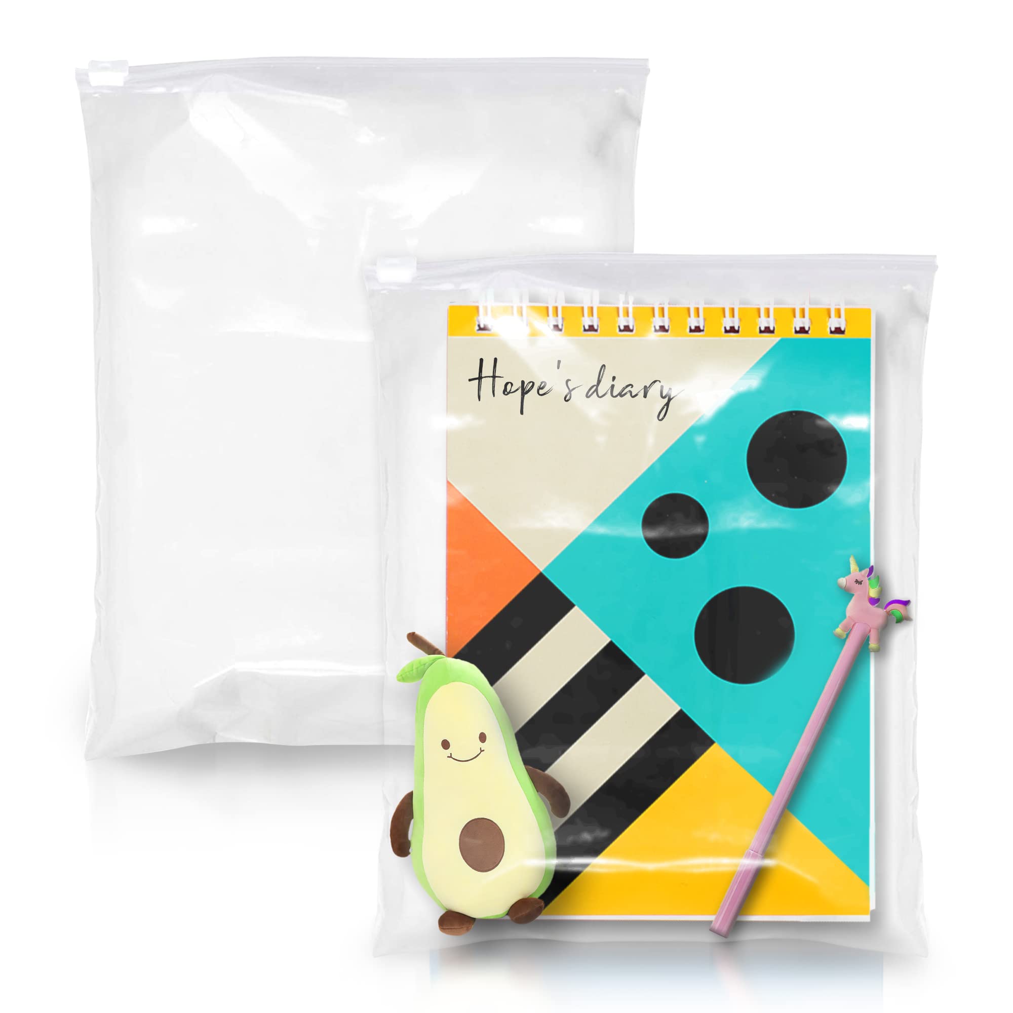 APQ 250 Pack 8x10 Slide Seal Reclosable Plastic Bags - 2.75 Mil Clear Polyethylene Storage Bags for Food, Industrial & Medical Use - Perfect for Packaging, Organizing & Protecting Items