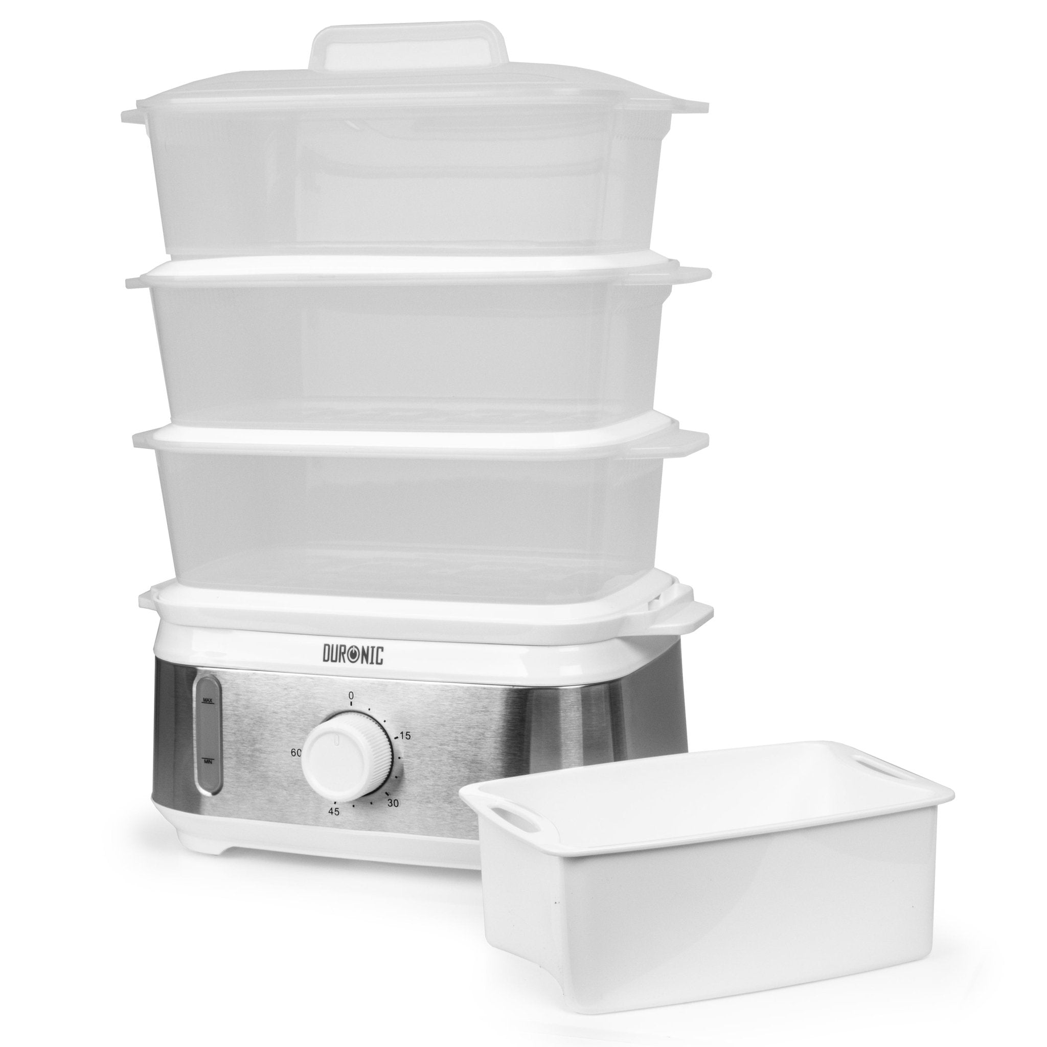 Duronic FS95 3-Tier Electric Food Steamer - 9L Capacity for Vegetables, Rice, Meat, Dumplings & Fish - Healthy Cooking Steamer for Baby Food, Eggs & More - Perfect for Meal Prep & Healthy Eating at Home