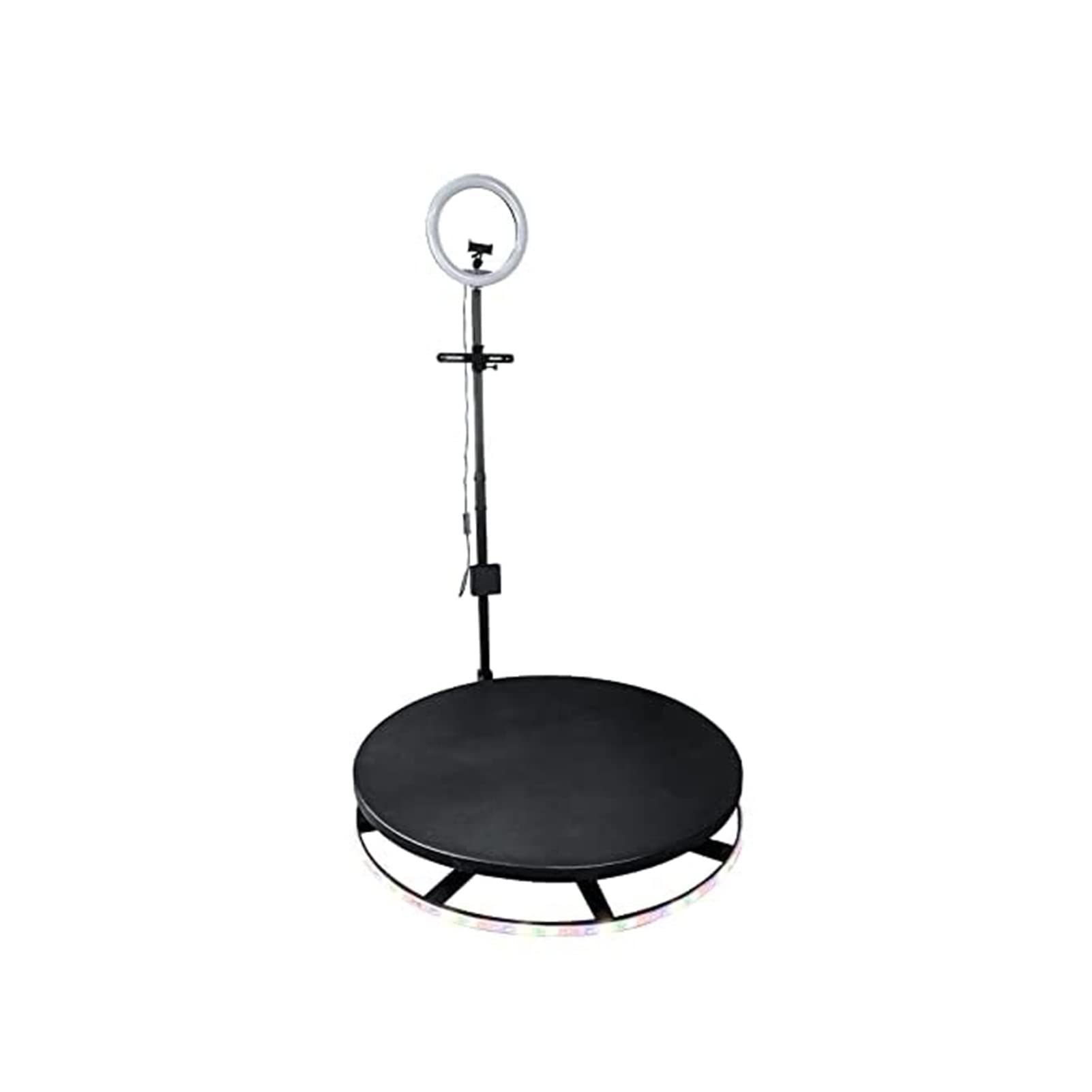 360° Rotating Photo Booth Machine with LED Light & Adjustable Stand - Portable 31.5