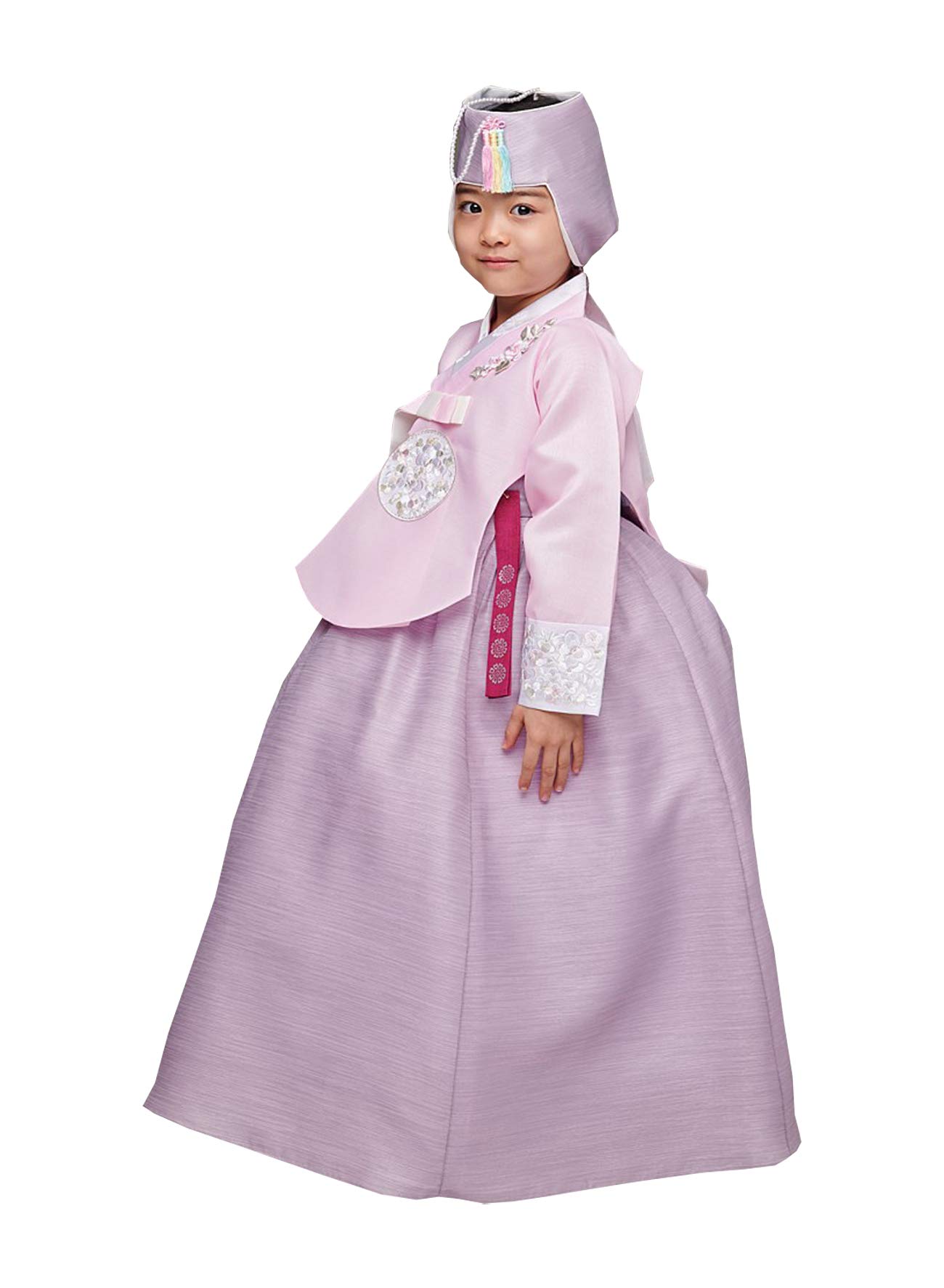 Korean Traditional Hanbok Set for Girls (Ages 1-8) - Pink Jacket & Violet Skirt for Birthday Parties, Ceremonies & Cultural Events | Perfect for Doljanchi, Chuseok & Korean Festivals