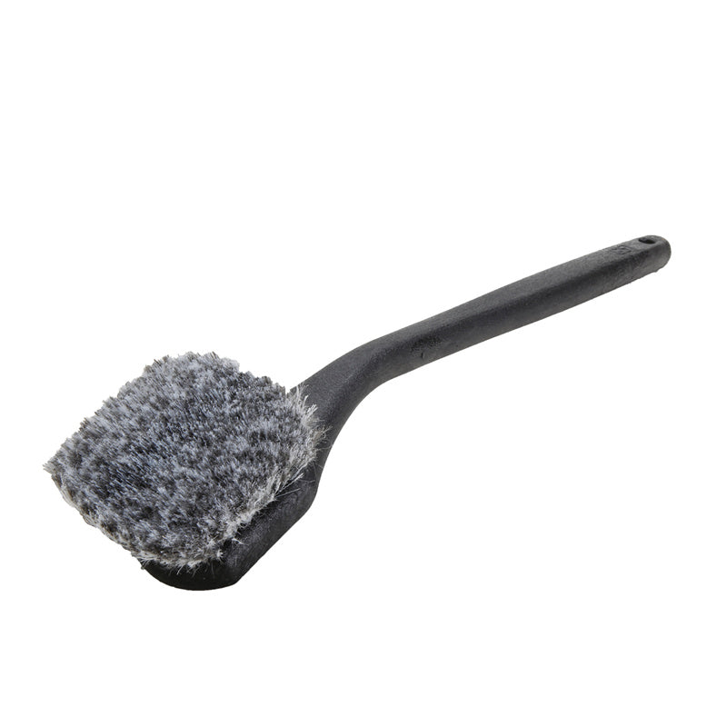 Long Handle Feathered Bristle Angled Scrub Brush - Heavy Duty Cleaning Brush for Kitchen, Bathroom, Tiles & Grout - Ergonomic Design for Deep Cleaning Hard to Reach Areas