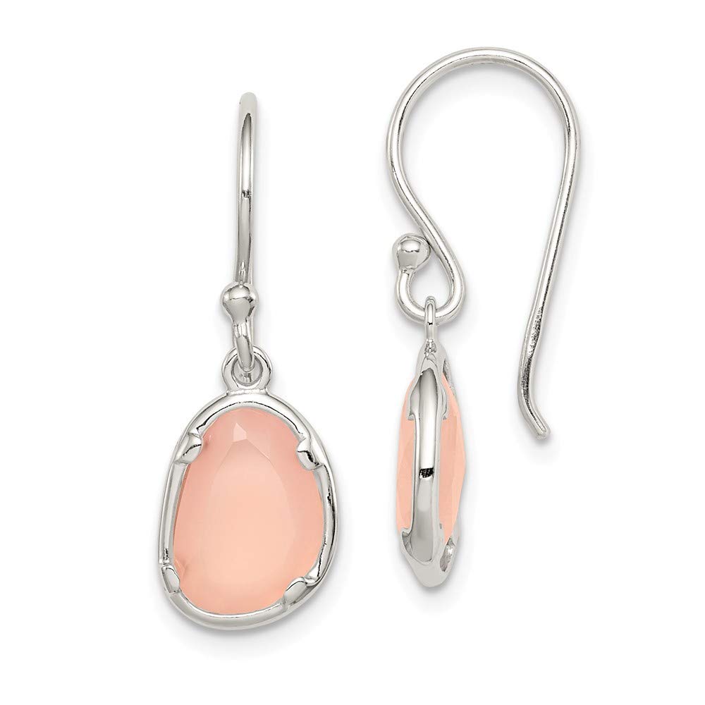 925 Sterling Silver Pink Chalcedony Long Drop Dangle Earrings for Women - 26x9mm Elegant Gemstone Jewelry - Perfect Gift for Birthday, Anniversary & Special Occasions