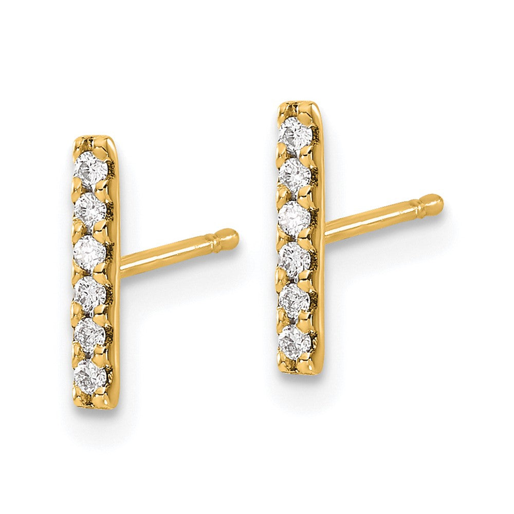 14K Gold Diamond Bar Earrings for Women - XE3075A Dainty Luxury Studs for Everyday Wear & Special Occasions