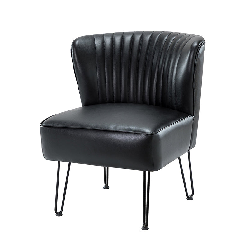 Annabella Vegan Leather Side Chair with Metal Base - Modern Dining & Office Accent Chair for Home & Workspace