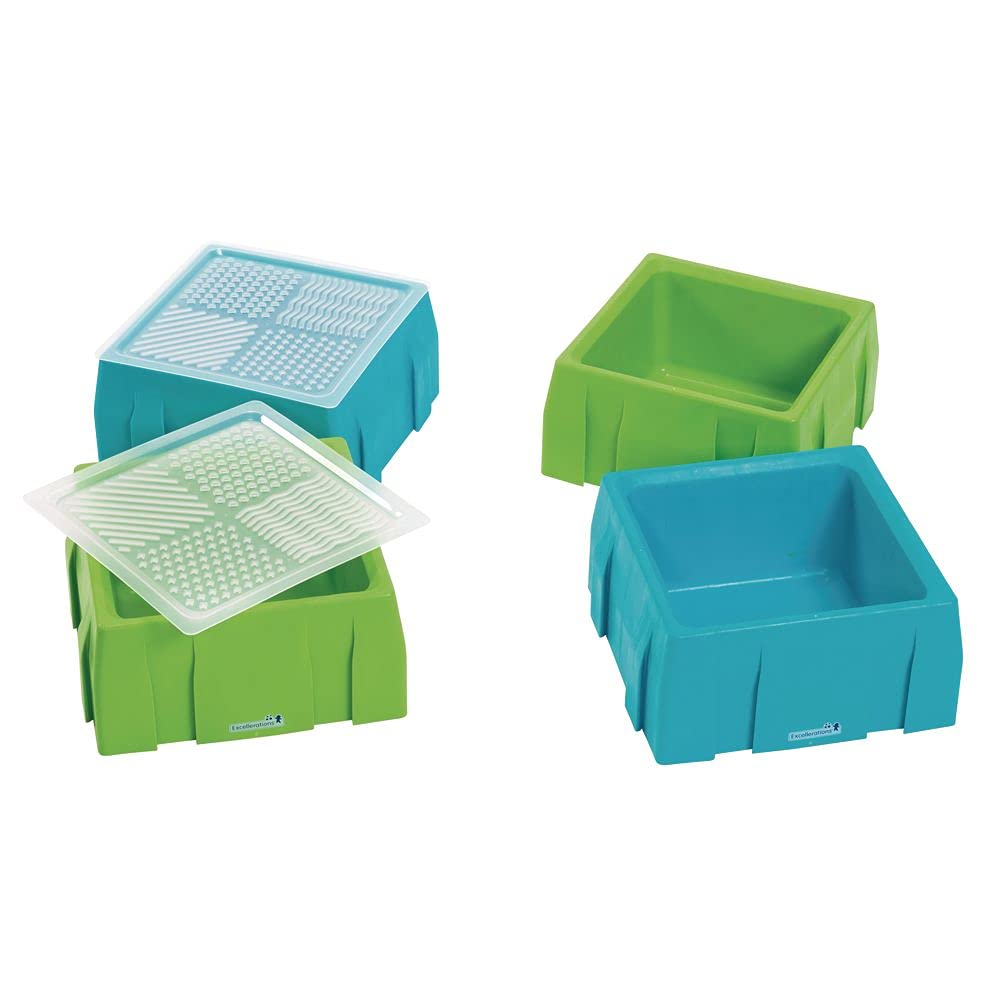 Excellerations Sensory Sand Activity Tray with Lid - Set of 4 for Kids | Fine Motor Skills Development | Sensory Play for Preschool & Classroom Learning