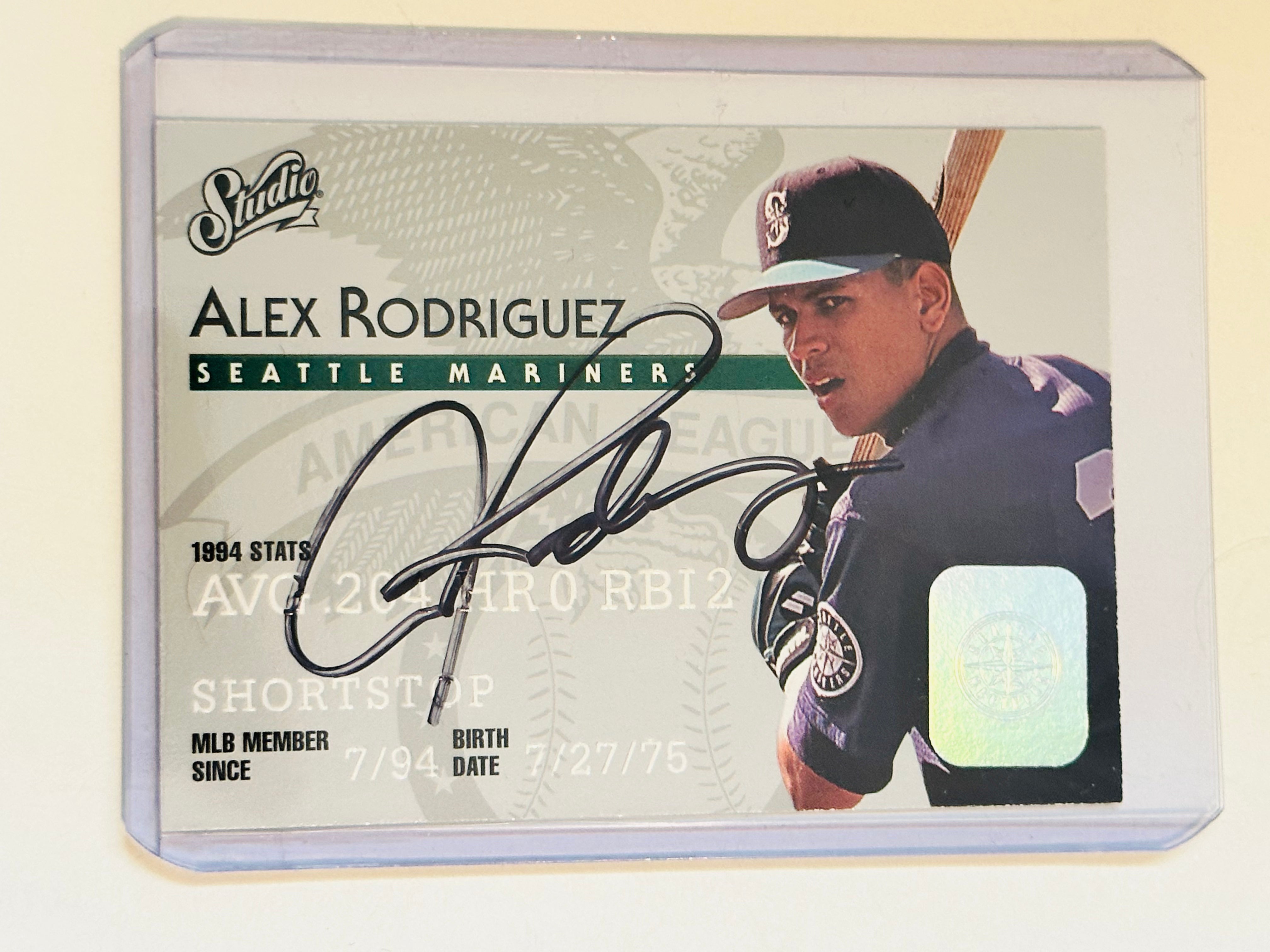 Alex Rodriguez Autographed Baseball Card with COA - Authentic MLB Collectible for Fans & Memorabilia Enthusiasts - Perfect for Display, Gifts, and Sports Collections