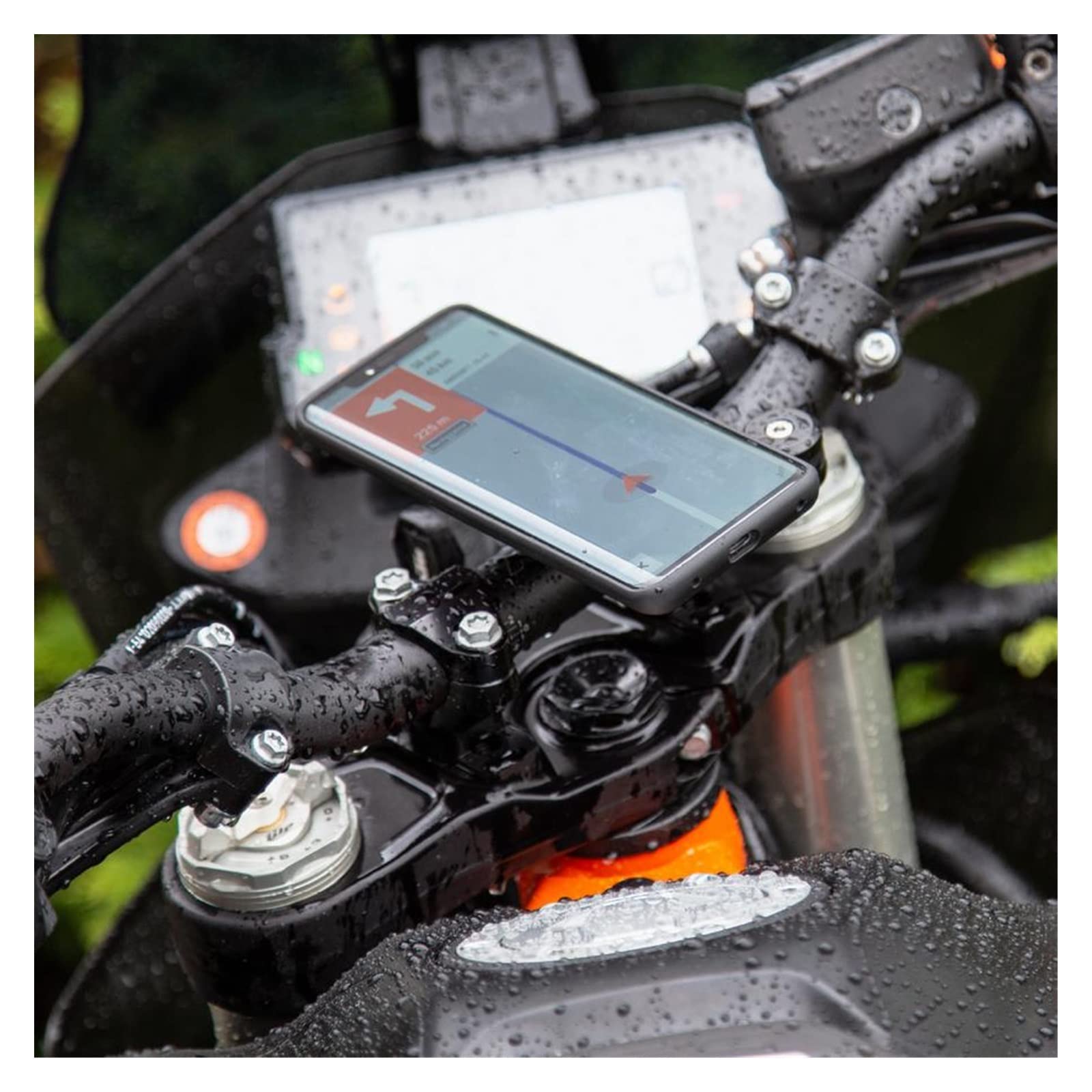 Universal Motorcycle Phone Mount Holder - Black, Adjustable & Secure Bike Phone Mount for Motorcycles, Bicycles, ATVs - Perfect for GPS Navigation, Commuting & Outdoor Adventures