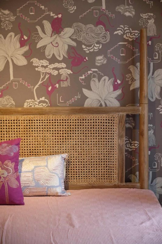 Handmade Cane Design Four Poster Bed - Elegant Rattan Canopy Bed Frame for Master Bedroom, Guest Room or Luxury Hotel Suite
