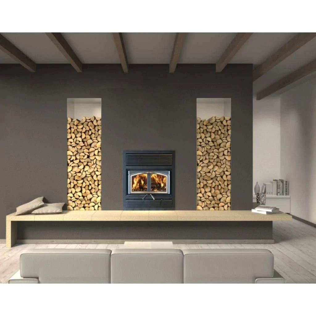Empire Stove St. Clair 3000 Wood Burning Fireplace with Blower - 3.0 cu.ft. Metallic Black WB30FP - Perfect for Indoor Heating & Cozy Home Ambiance