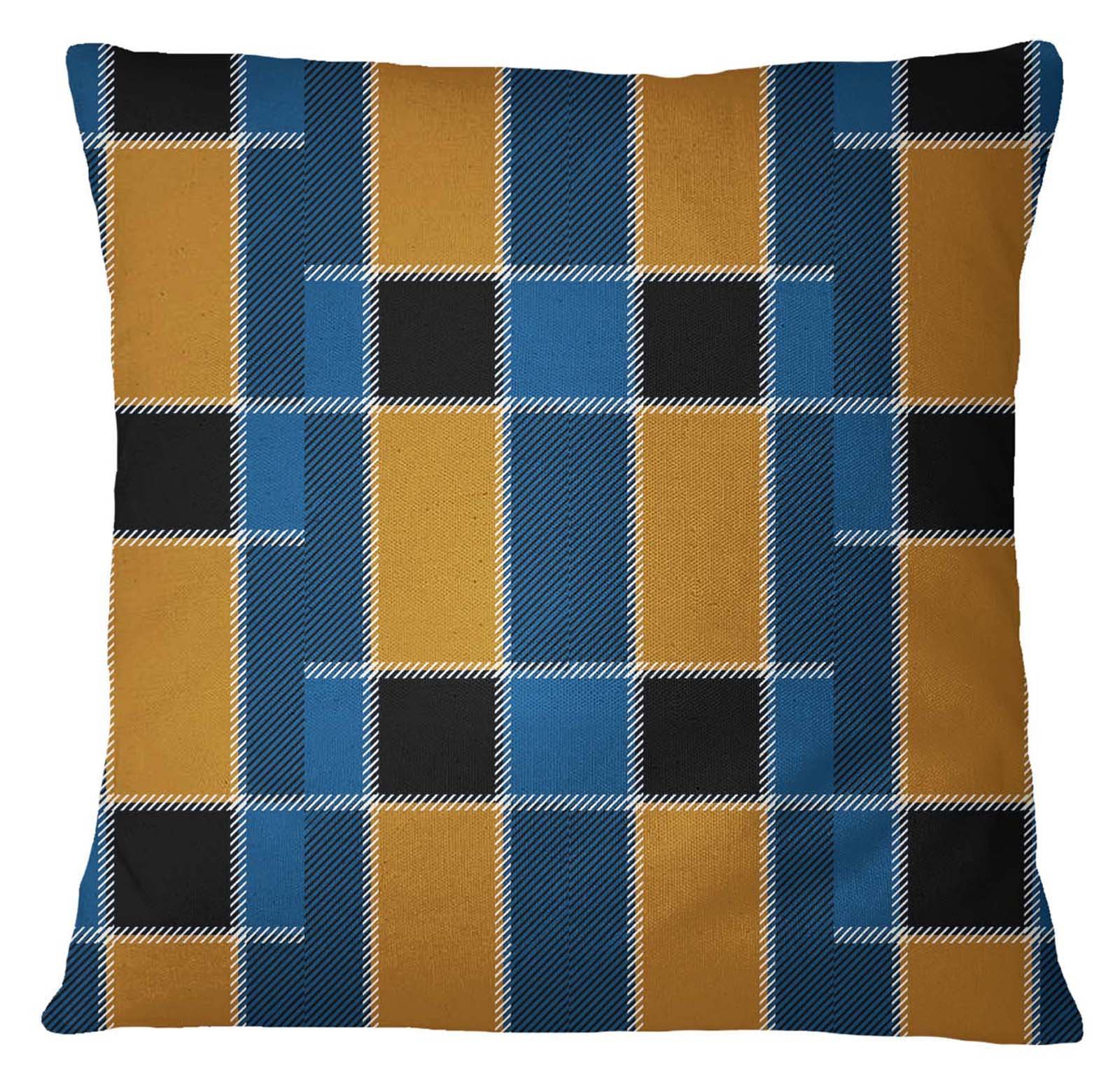 Stylish Yellow Check Print Square Pillow Cover 22x22 Inches - Soft & Durable Sofa Cushion Case for Living Room, Bedroom Decor - Perfect for Home, Office & Cozy Spaces