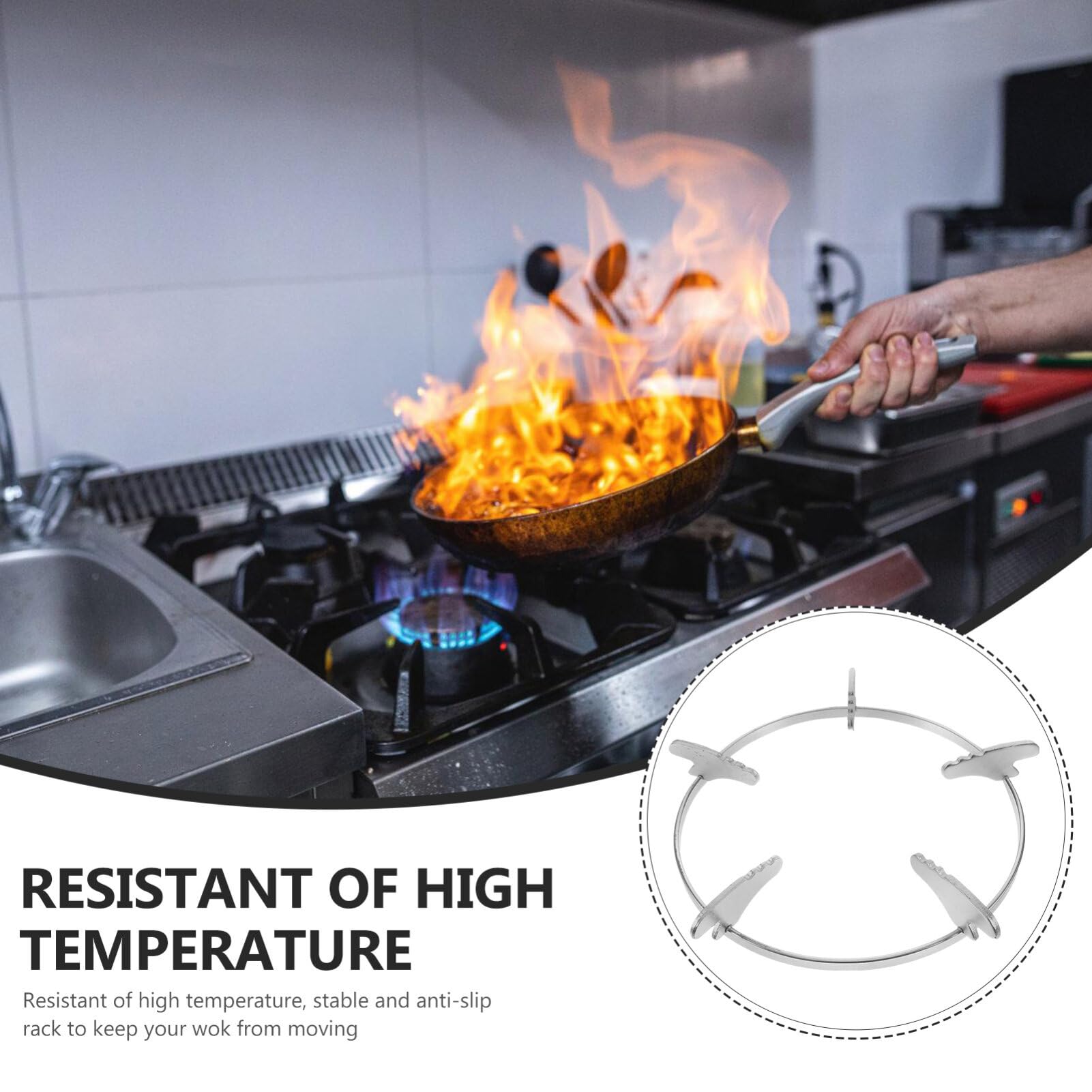 **Heavy Duty Wok Support Ring for Gas Stove - Reusable Cast Iron Wok Stand, Pot Rack & Cooking Bracket - Perfect for Stir-Frying, Deep Frying & Asian Cooking**