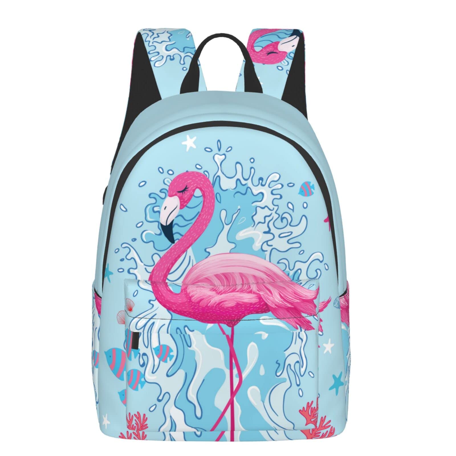 Delerain 16 Inch Flamingo Print Laptop Backpack - Waterproof School Bookbag, Travel Daypack & Work Bag for Women & Men | Perfect for College, Commuting & Weekend Getaways