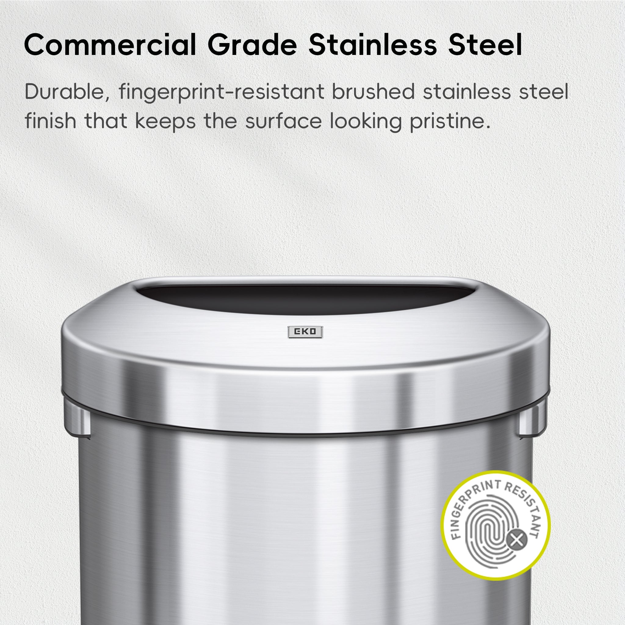 21 Gallon Semi Round Open Top Trash Can - 80L Large Capacity Waste Bin for Kitchen, Office, or Outdoor Use - Durable Urban Design for Home and Commercial Spaces