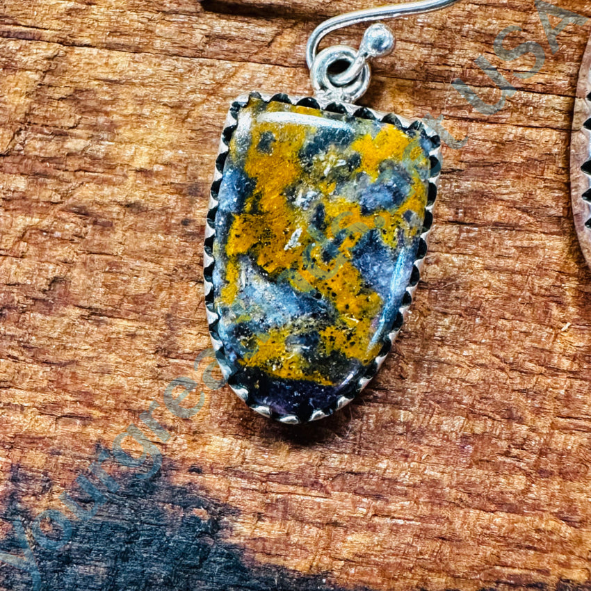 Sterling Silver Mustard Agate & Jasper Dangle Earrings for Women - Handmade Boho Chic Jewelry for Casual Wear, Parties & Gifts