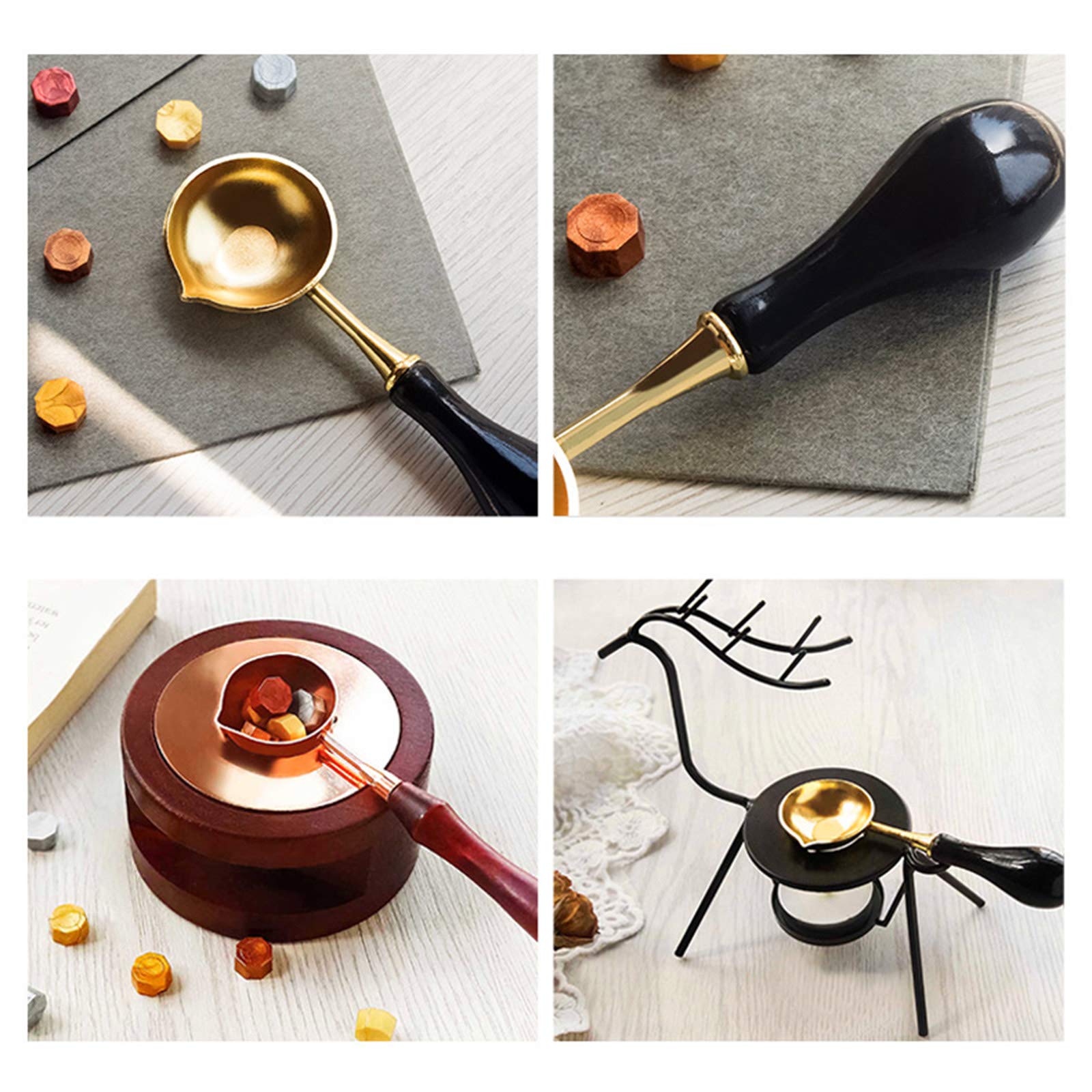 ZXYD Wax Seal Warmer Melting Kit with Pot & Spoon - Iron Seal Furnace for DIY Crafts, Candle Making, Wedding Invitations & Letters - Perfect for Home Decor, Gift Wrapping & Stationery Projects