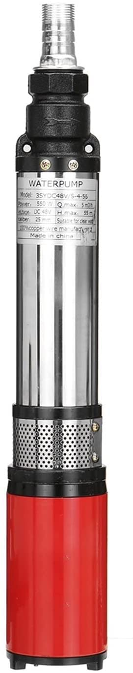 24V DC Solar Submersible Well Pump - 3 Inch Stainless Steel Deep Well Water Pump with 1