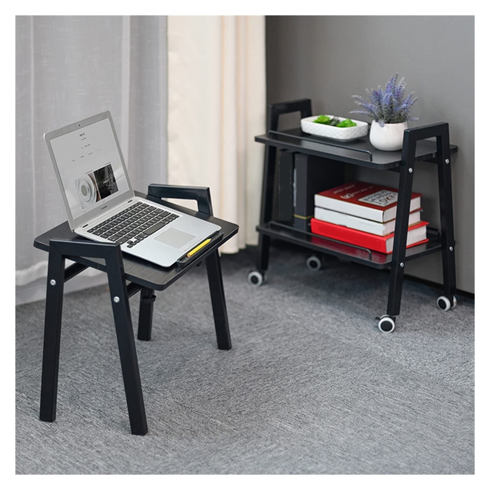 3-Tier Heavy Duty Printer Stand with Storage - 110 lbs Capacity Rolling Office Printer Cabinet, Laptop Stand with 4 Lockable Wheels for Home & Office Organization (Brown) - Perfect for Small Spaces & Clutter-Free Workspaces