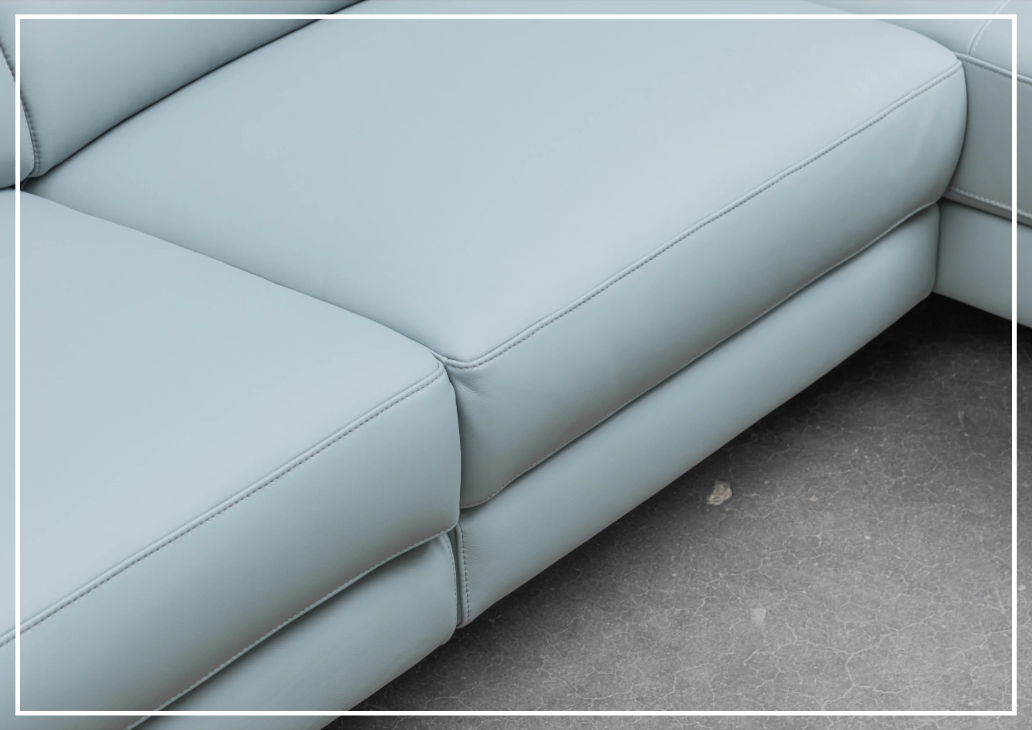 Klaussner Milano Blue Leather L-Shaped Power Reclining Sectional Sofa - Modern Living Room Furniture for Home Theater & Family Gatherings