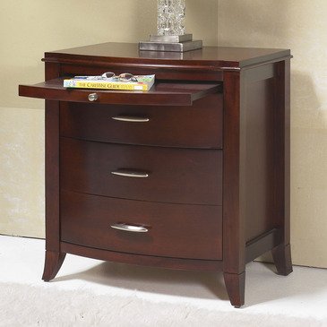 Modus Furniture Solid Wood Nightstand with 3 Drawers - Brighton Collection in Cinnamon Finish | Bedroom Side Table for Storage and Decor