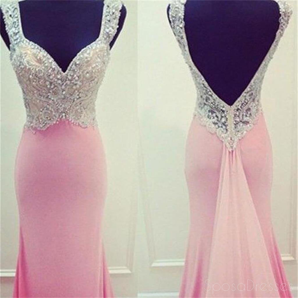 Elegant Pink Mermaid Prom Dress with Open Back - Long Formal Evening Gown for Homecoming, Party & Special Occasions - Custom Made PD0029
