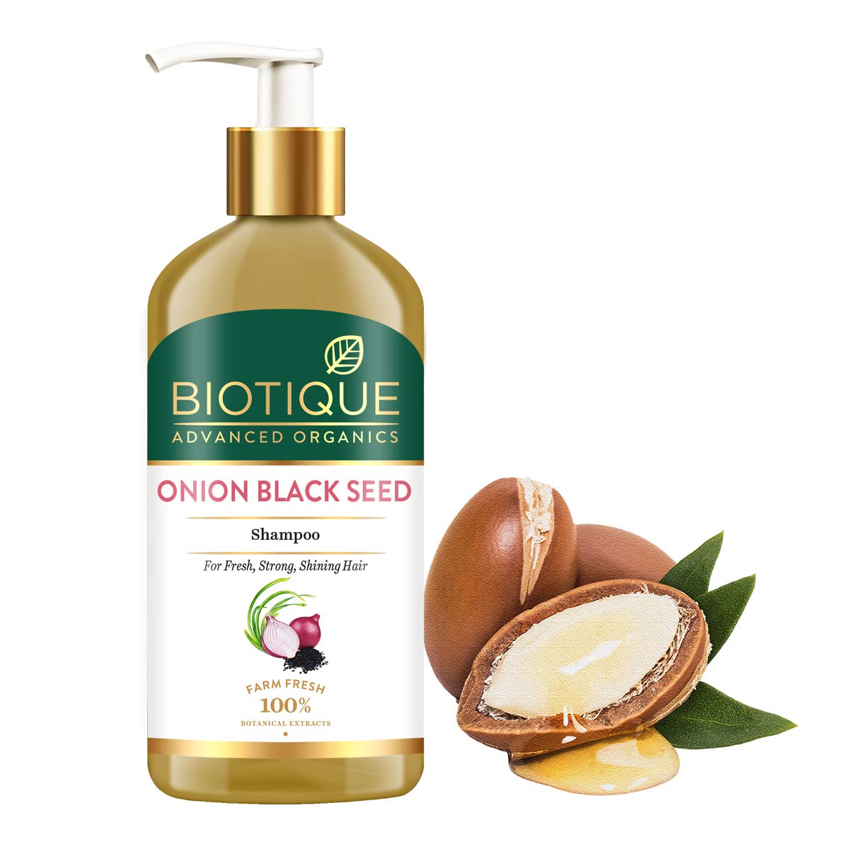 Biotique Onion Black Seed Shampoo for Hair Growth - 300ml | Anti-Hair Fall Treatment for Fresh, Strong & Shiny Hair | Perfect for Daily Use & Scalp Care