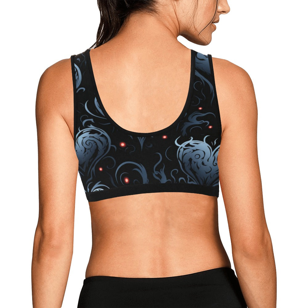 Blue Hearts Sports Bra for Women - High Support Workout Top for Running, Yoga & Gym - Comfortable & Breathable Activewear