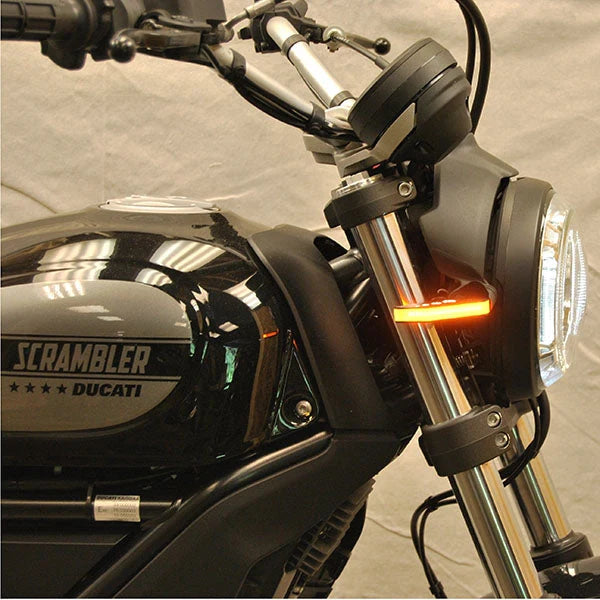 Ducati Scrambler Cafe Racer Sixty2 Desert Sled LED Front Turn Signals - Motorcycle Indicator Lights for Enhanced Visibility & Safety - Perfect for Urban Commuting & Off-Road Adventures