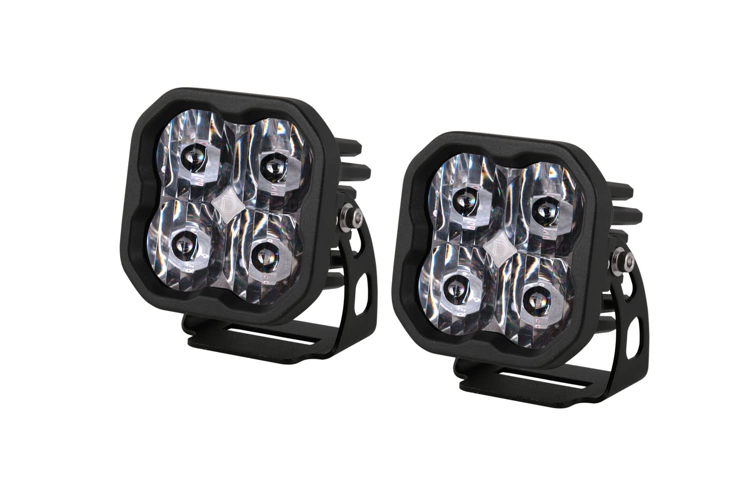 Diode Dynamics Stage Series 3in SAE/DOT White Pro LED Pods (Pair) - SAE/DOT Approved Driving Lights with Amber Backlight - Perfect for Off-Road, Trucks, and Emergency Vehicles