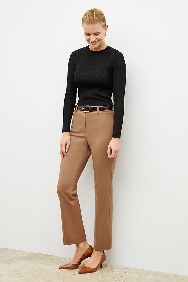 Smith Straight Trouser Washable Wool Twill Pants for Men - Comfortable Office & Business Casual Wear in Camel Color