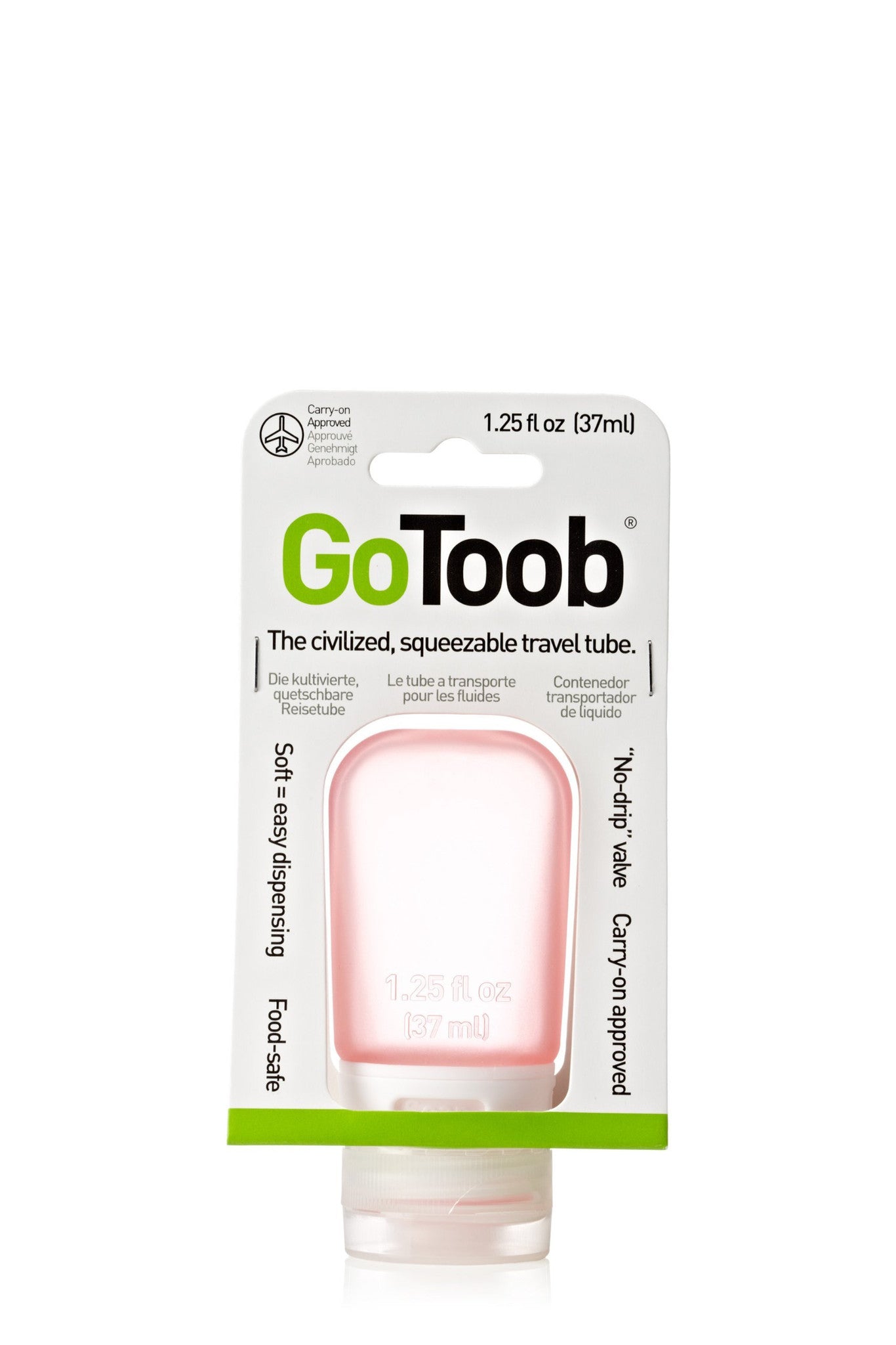 Humangear GoToob 1.25oz (37mL) Leak-Proof Travel Bottle - Perfect for Toiletries, Cosmetics & Liquids on the Go - TSA Approved for Air Travel
