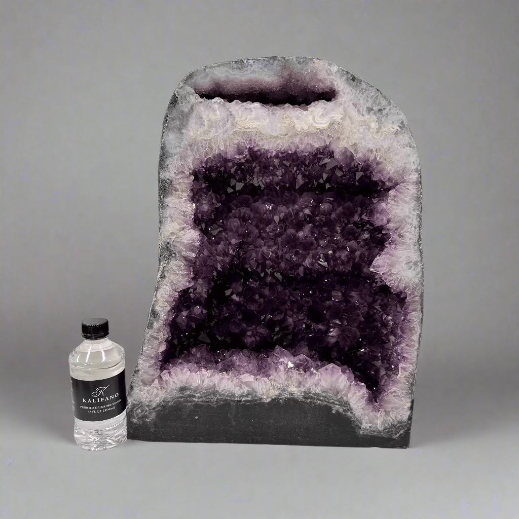 Natural Brazilian Amethyst Geode Cathedral - 17 to 84 lbs | Large Healing Crystal Cluster for Home Decor, Meditation & Spiritual Gifts