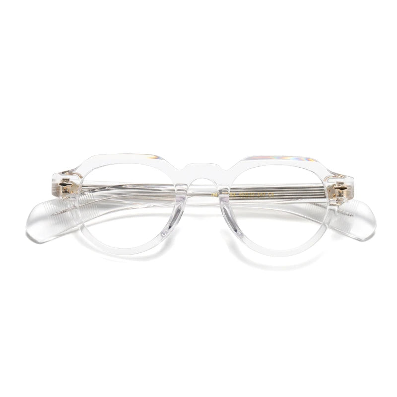 Black Acetate Eyeglasses for Women - Full Rim Flat Top Oval Round Frame (Model 13923) | Perfect for Reading, Work, and Everyday Fashion
