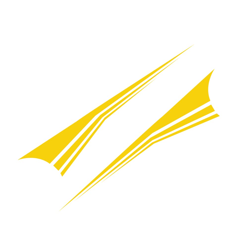 SEADEAR 2-Piece Car Body Side Stickers - High-Quality Vinyl Decals for Car Doors & Side Skirts (Bright Yellow) - Perfect for Customizing Sedans, SUVs & Trucks - Weatherproof & Easy to Apply Auto Styling Accessories