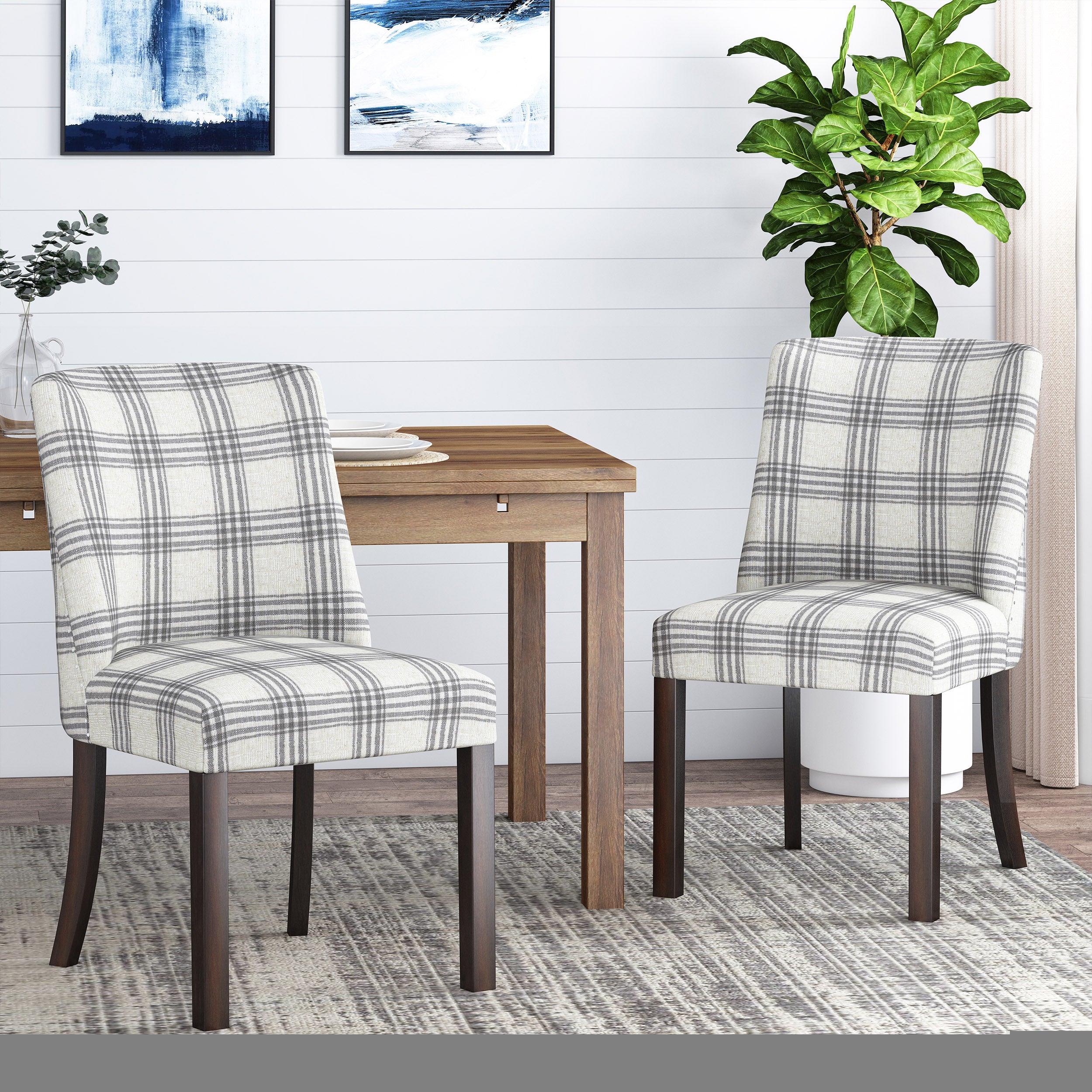Modern Dining Chairs Set of 4 - Sturdy Wooden Kitchen Chairs with Padded Seats - Comfortable & Stylish for Home, Restaurant, or Office Use