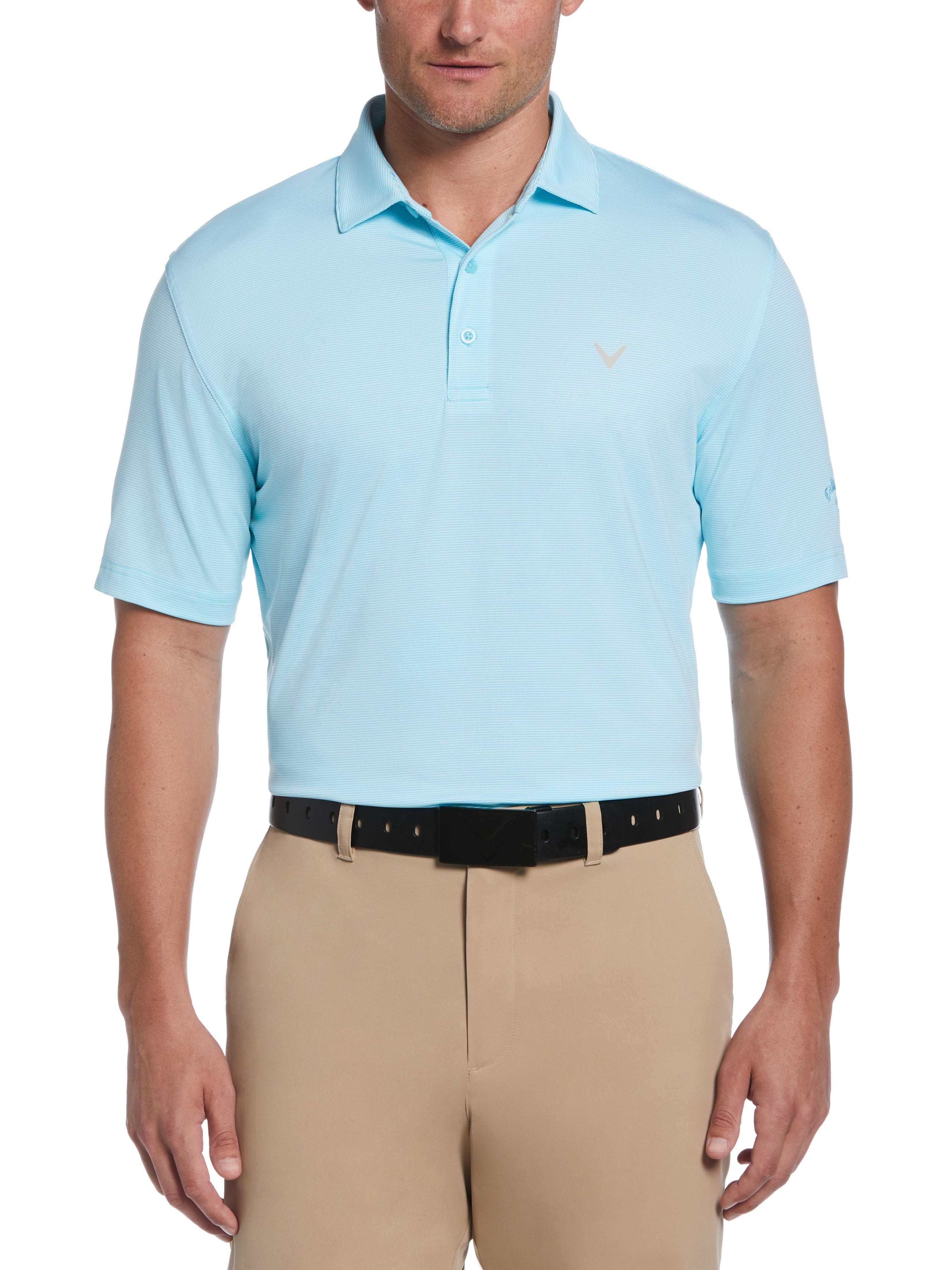 Men's Performance Fine Line Golf Polo Shirt - Moisture Wicking & UV Protection for Golf, Tennis & Casual Wear