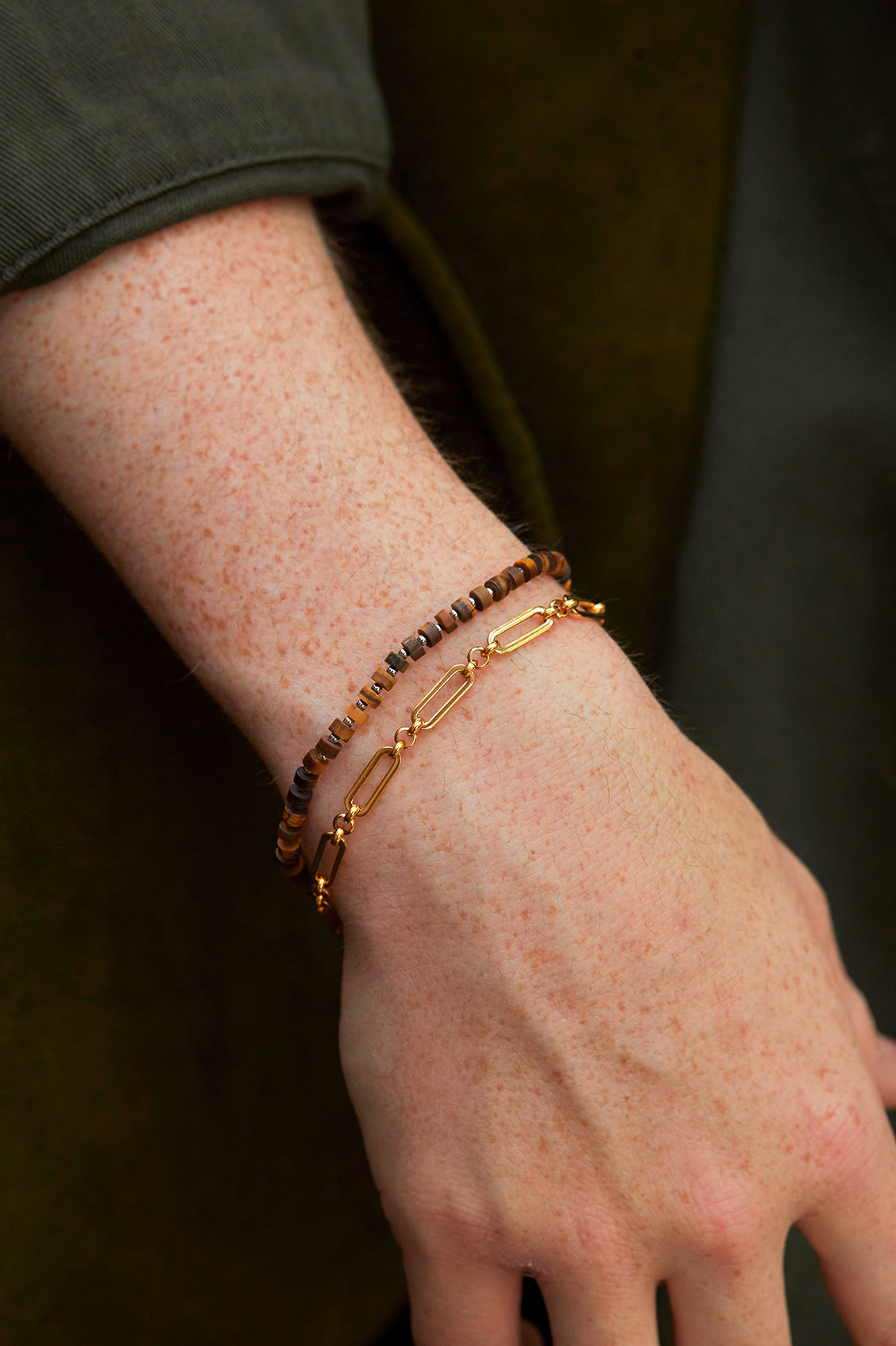 Men's Gemstone Rondelle Bracelet - Natural Stone Beaded Bracelet for Men - Perfect for Gifts, Meditation & Spiritual Healing