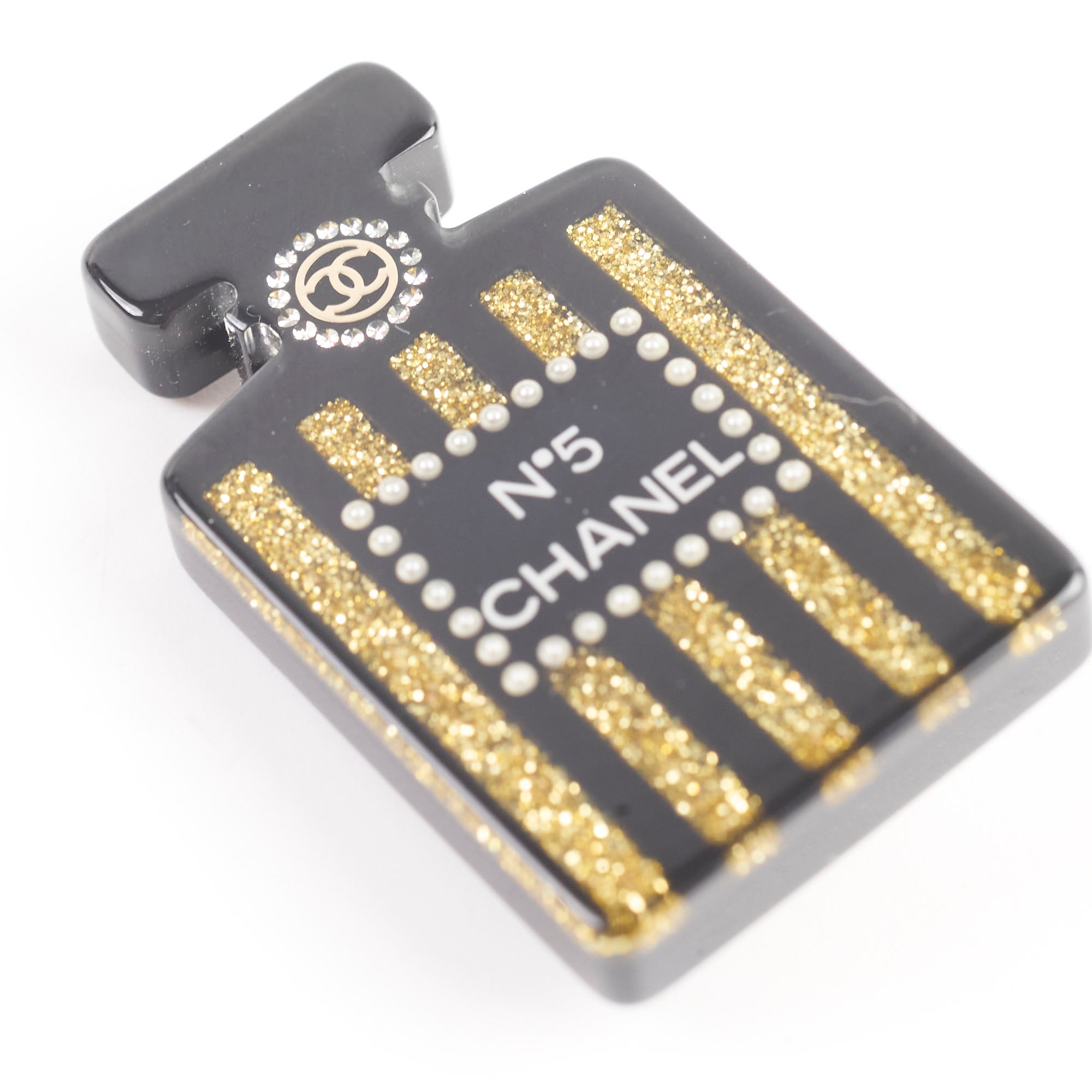 Chanel NO.5 Perfume Bottle Brooch - Elegant Fashion Pin for Women, Vintage Chanel Inspired Jewelry - Perfect for Dresses, Jackets, Scarves & Gift Giving