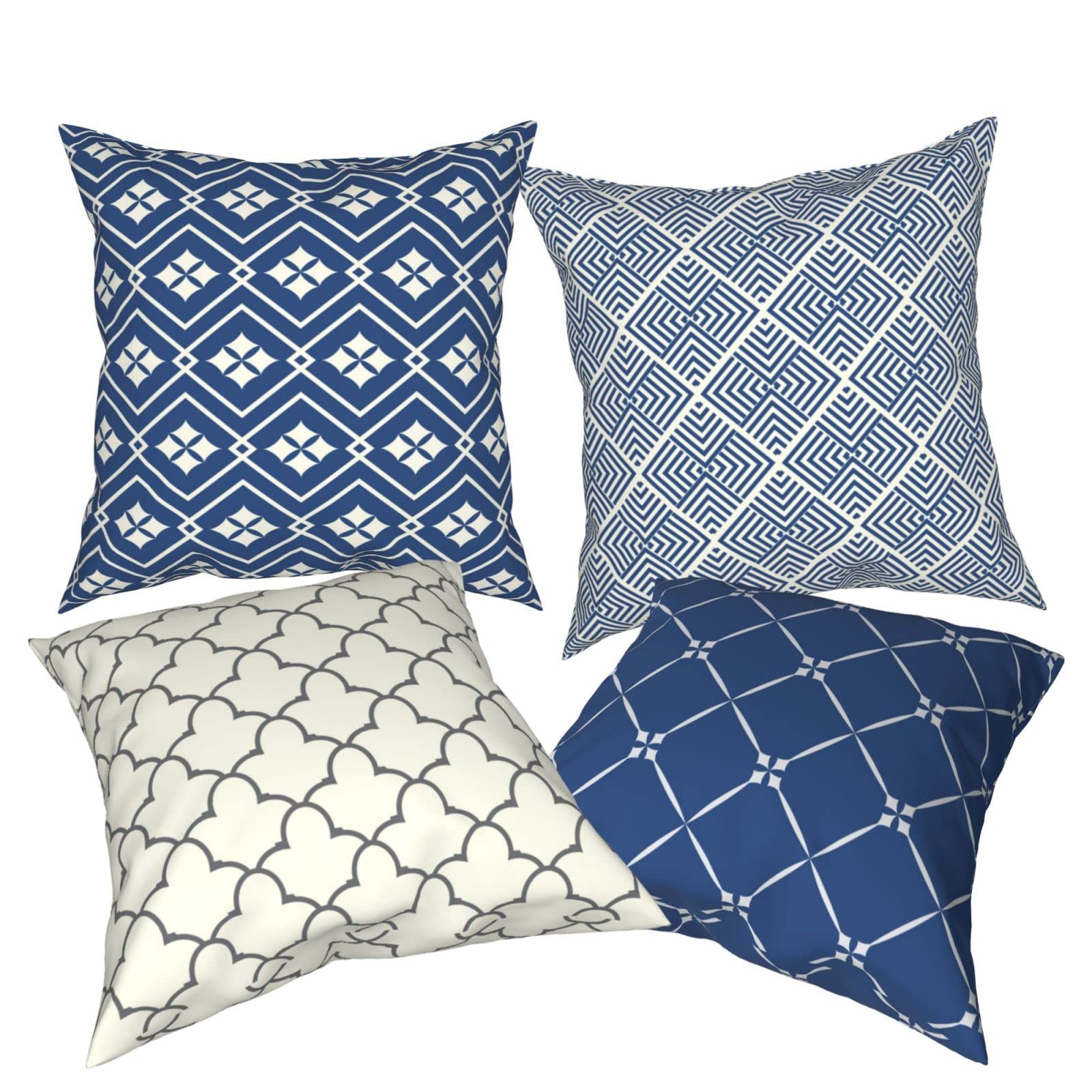 Boho Pattern Print Throw Pillow Covers 20x20 Inches - Decorative Cushion Cases for Sofa, Bed, Chair & Car - Soft Cotton Home Decor Accent Pillows for Living Room, Bedroom & Office