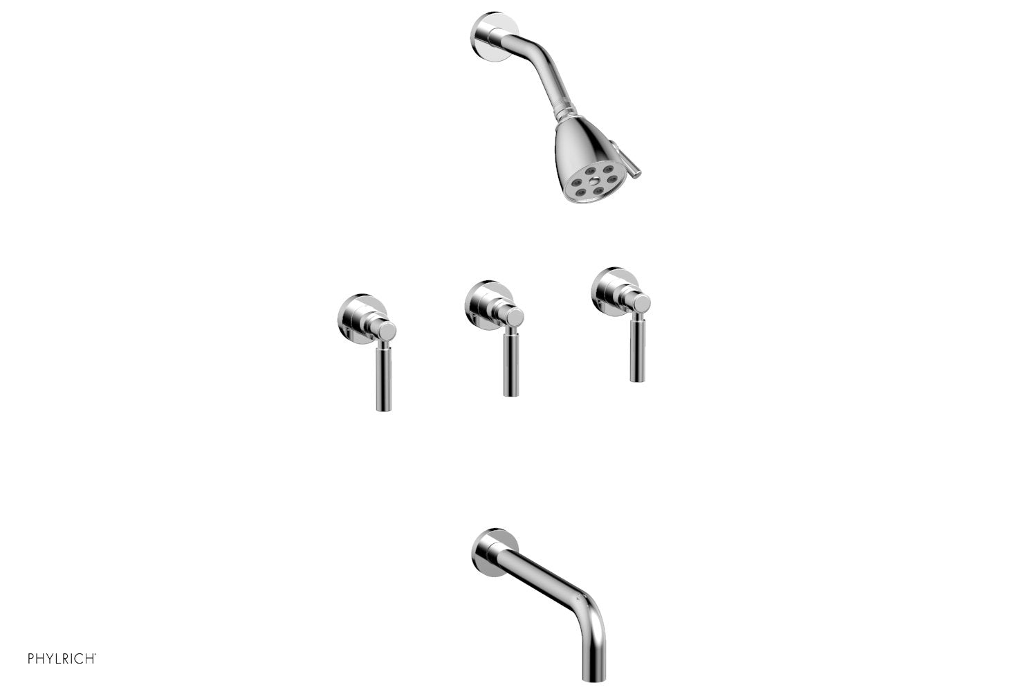 Premium 3-Handle Tub and Shower Faucet Set with 10