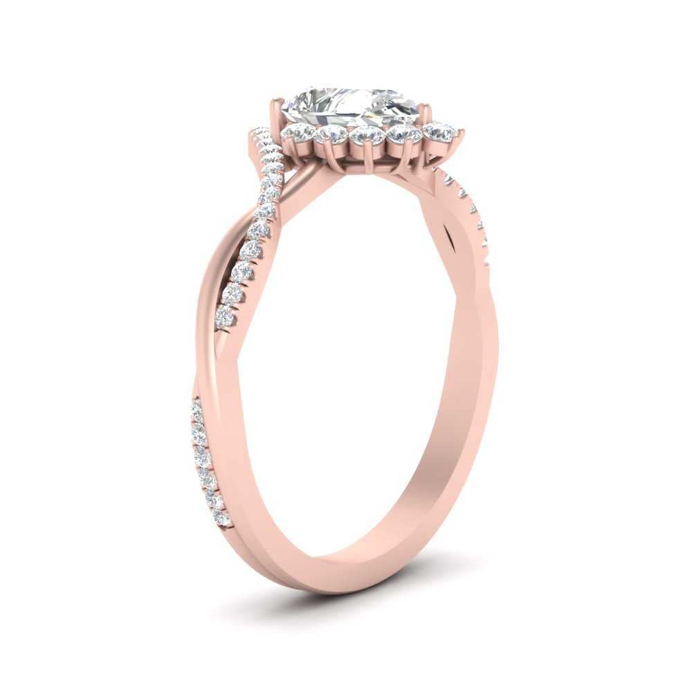 Rose Gold Plated Pear Cut CZ Halo Ring with Gemstone - Elegant Wedding & Engagement Jewelry for Women, US Size 4-12 - Perfect Gift for Wife, Anniversary & Valentine's Day