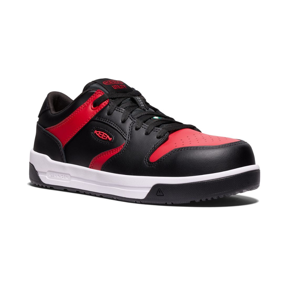 Keen Overton Men's Composite Toe Athletic Work Shoes - Lightweight Safety Shoes for Construction & Outdoor Work - Red/Black (Model 1029872) - Perfect for Job Sites, Hiking & Industrial Work Environments